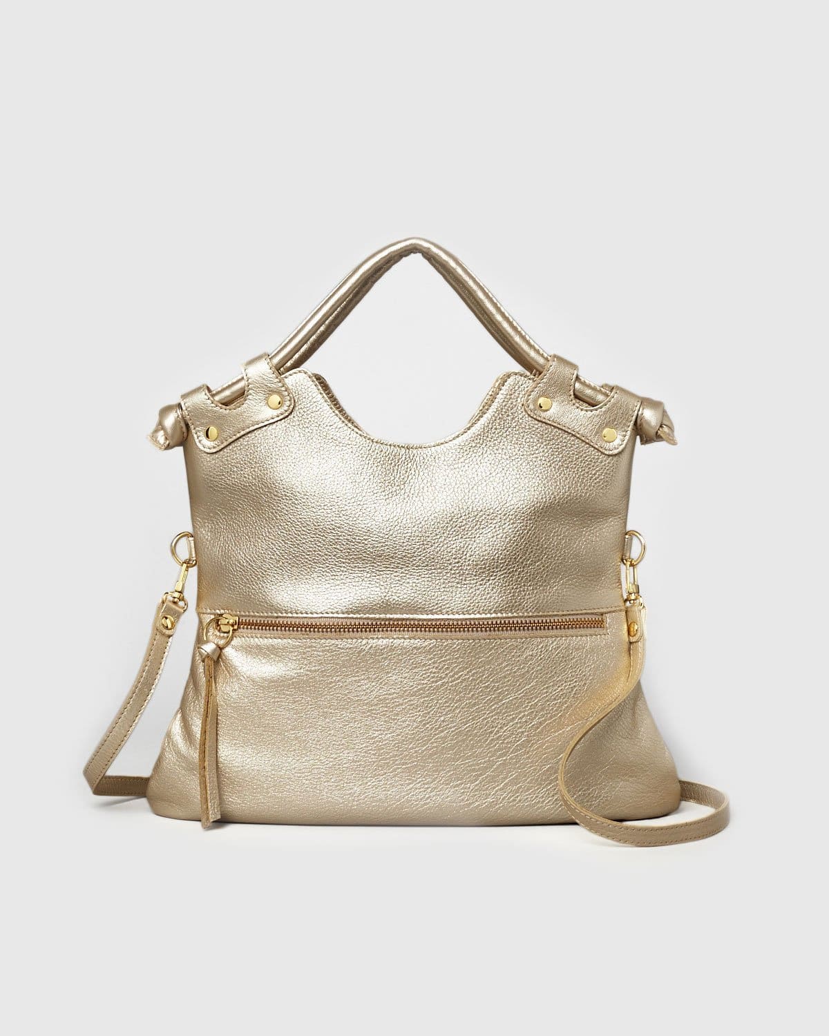 Brooklyn - Champagne Metallic Bags | Pietro NYC