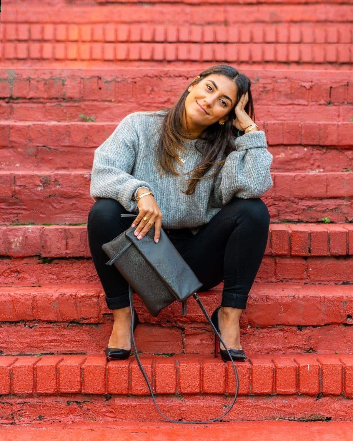 Kendra - Charcoal Bags | Pietro NYC