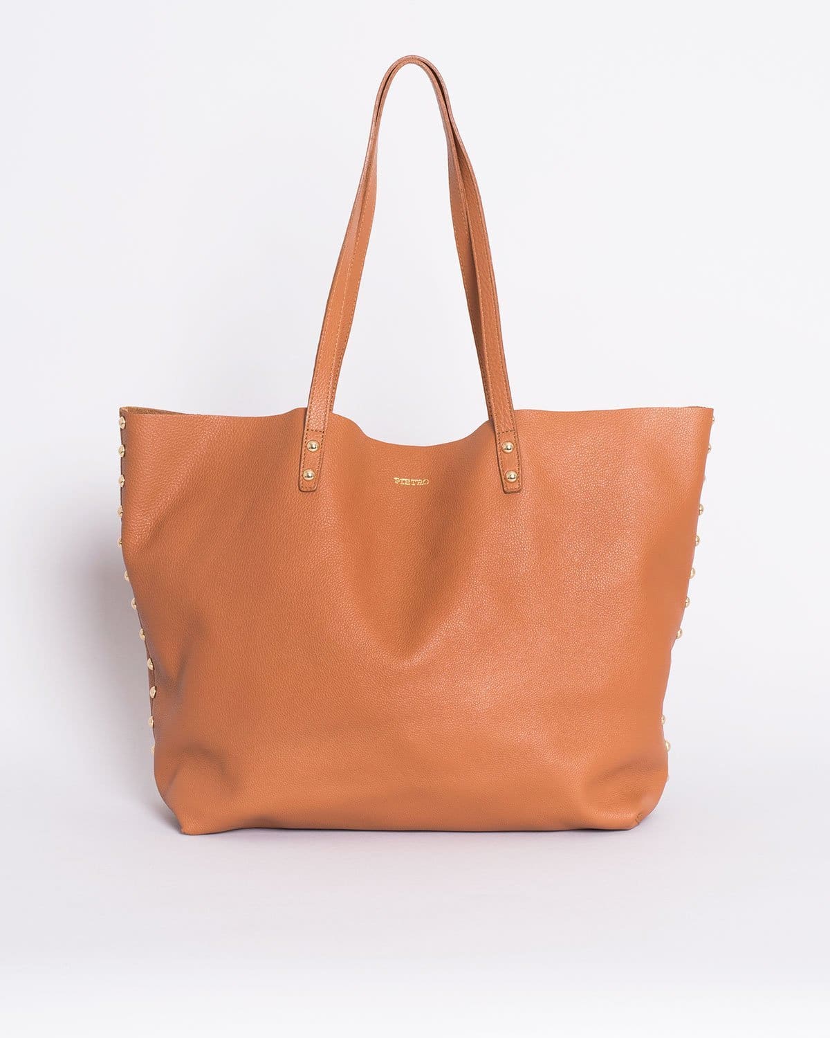 Studded Slouchy Tote - Caramel Bags | Pietro NYC