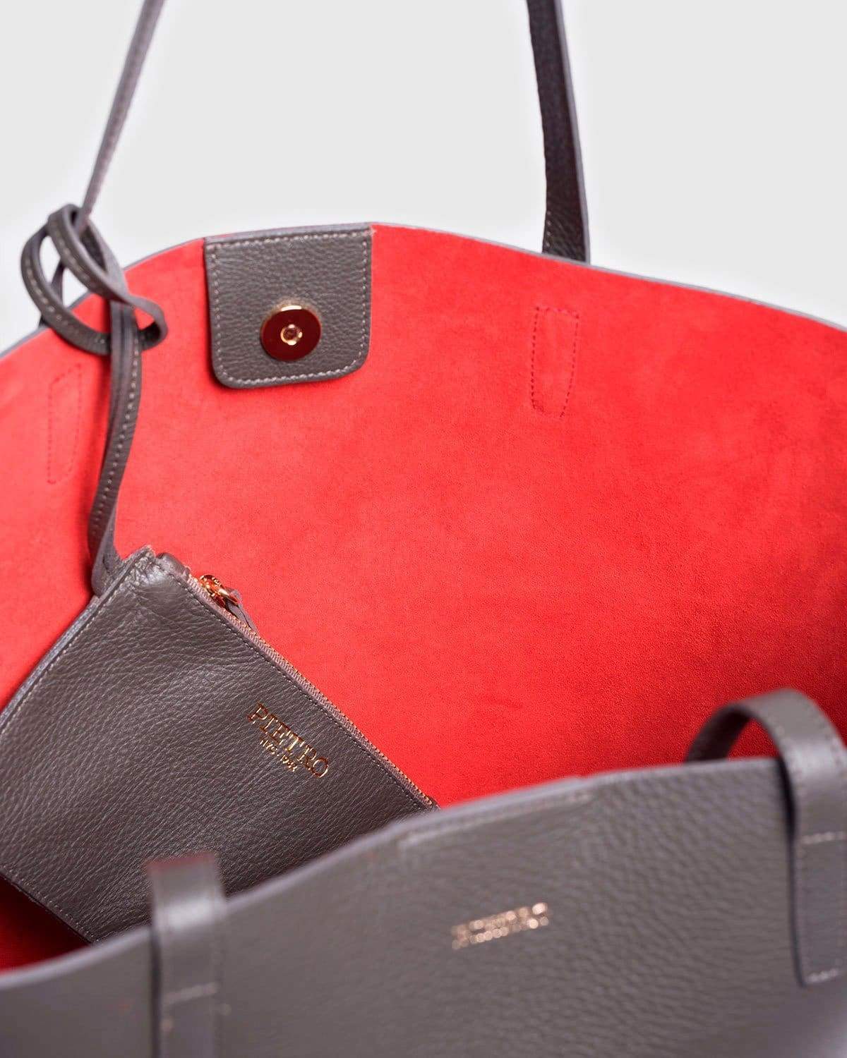 Unlined Tote - Charcoal Bags | Pietro NYC