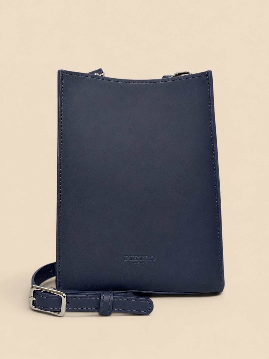 The York - Navy Leather Crossbody Bag