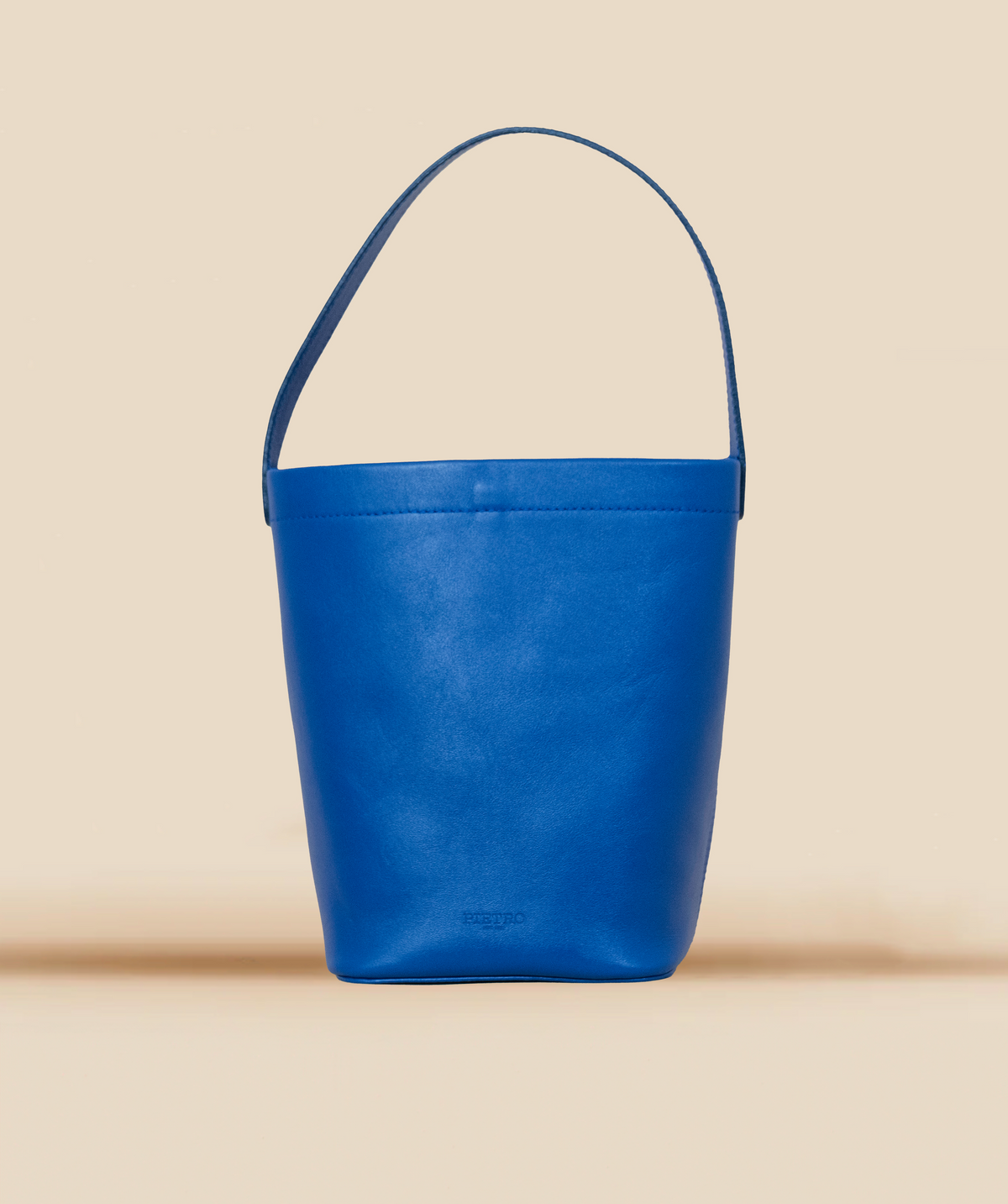 Pietro NYC The Chelsea Mini Cobalt Leather Bucket Bag