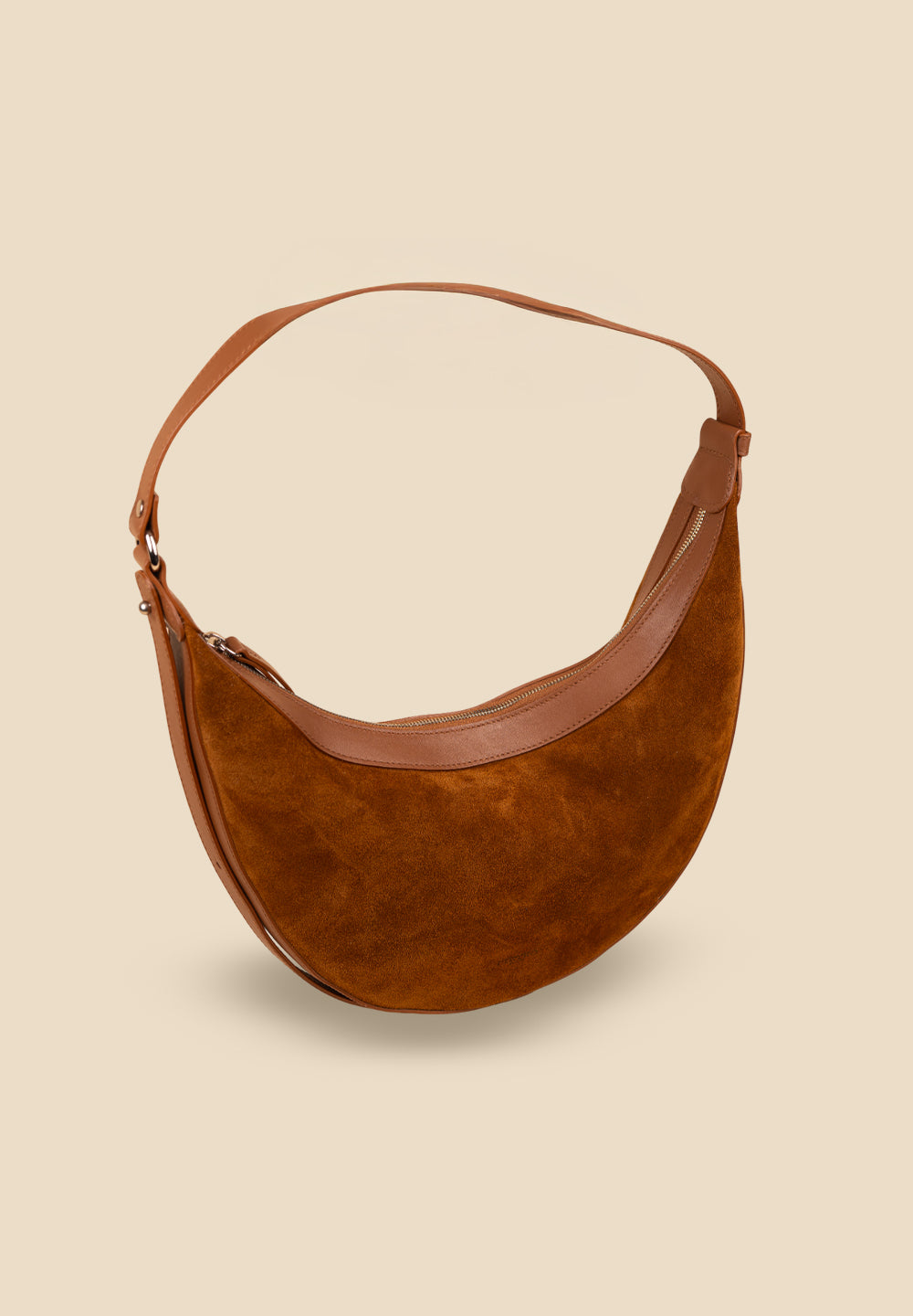 The Crosby Cognac Suede Crossbody Bag | Pietro NYC