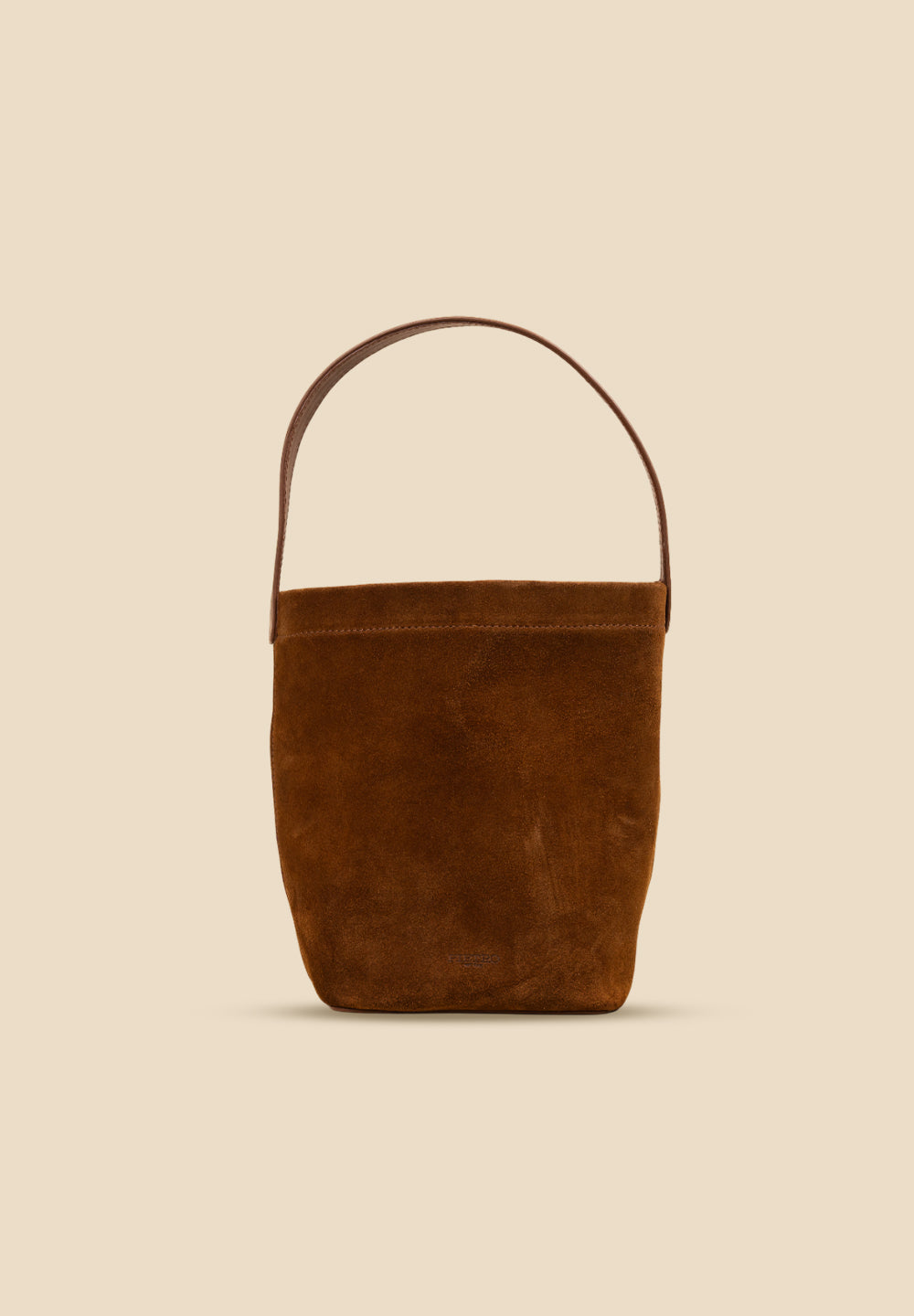 Pietro NYC The Chelsea Mini Cognac Suede Bucket Bag