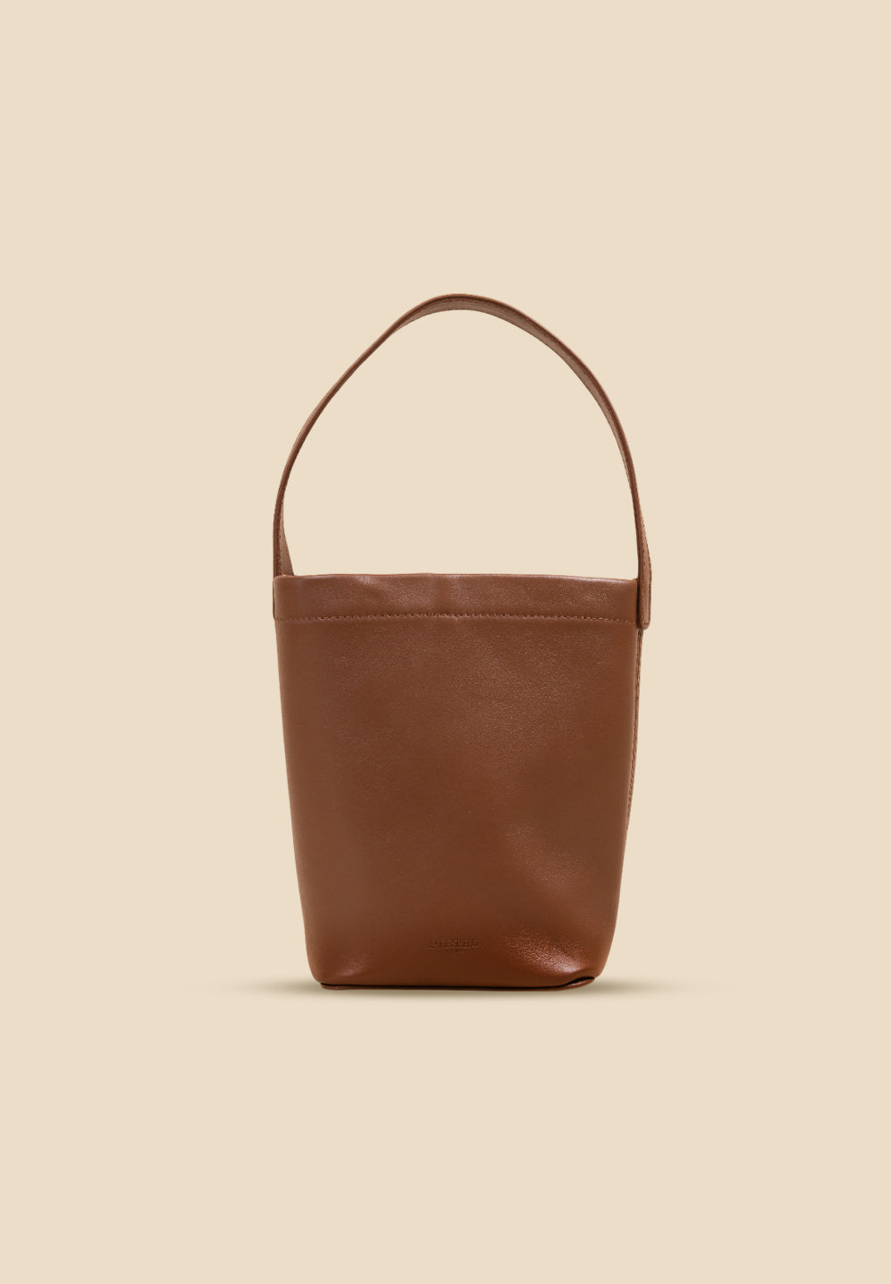 Pietro NYC The Chelsea Mini Cognac Leather Bucket Bag