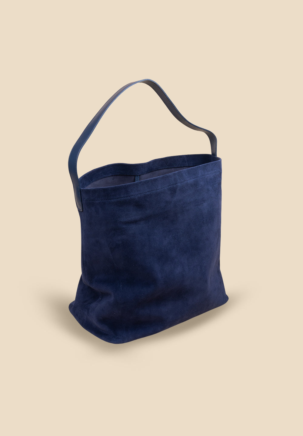 The Chelsea XL Navy Suede Tote Bag | Pietro NYC