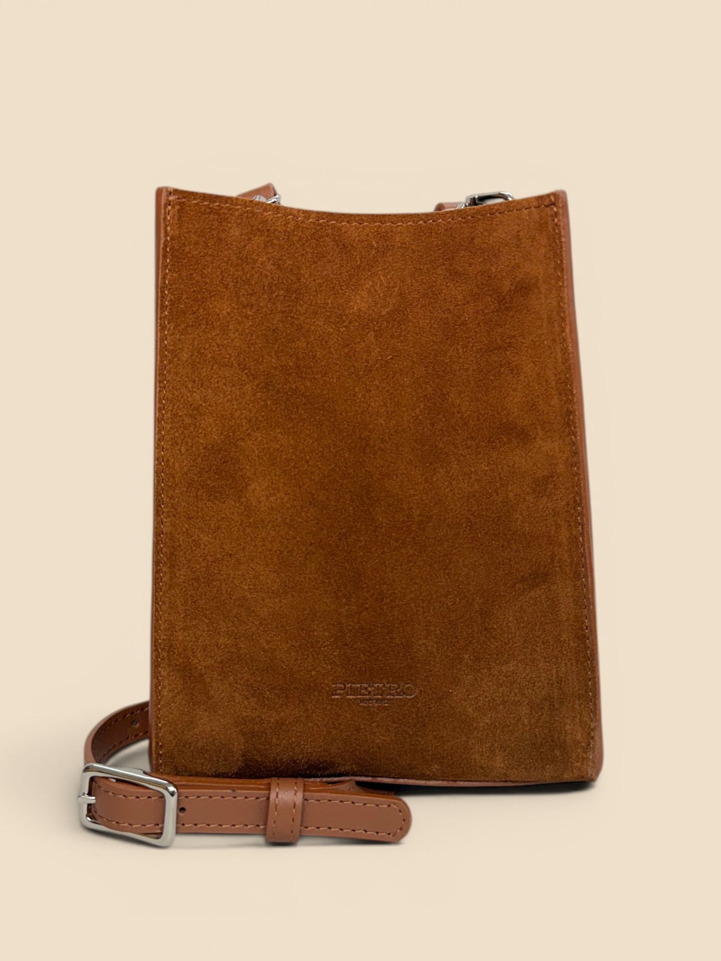 The York - Cognac Suede Crossbody Bag