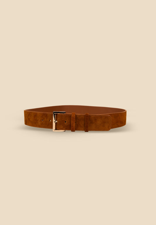 The Reade Belt- Cognac Suede