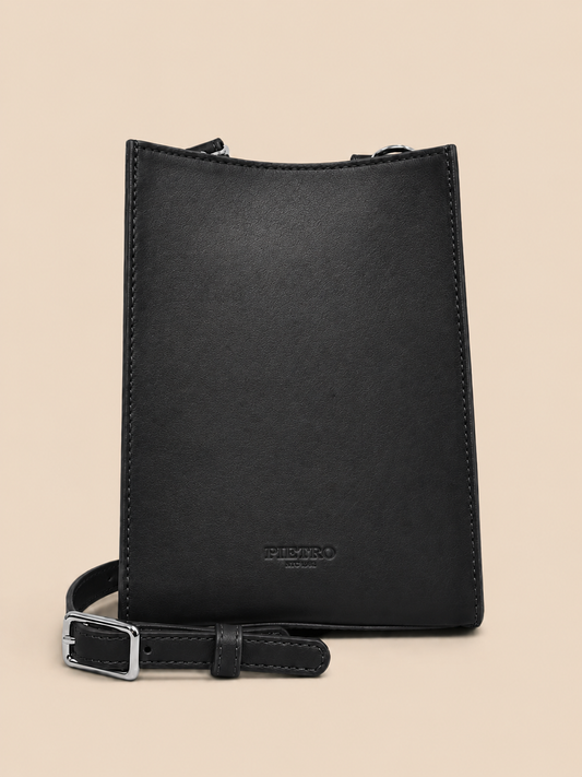 The York -  Midnight Leather Crossbody Bag