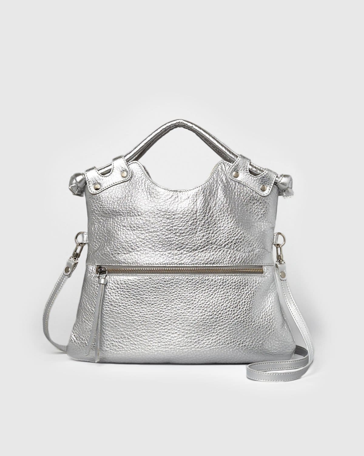 Brooklyn - Silver Metallic Bags | Pietro NYC