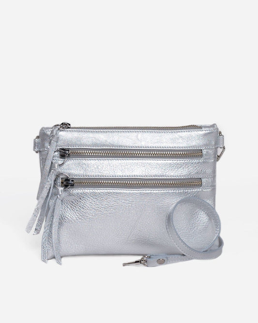 Essex - Silver Metallic Bags | Pietro NYC