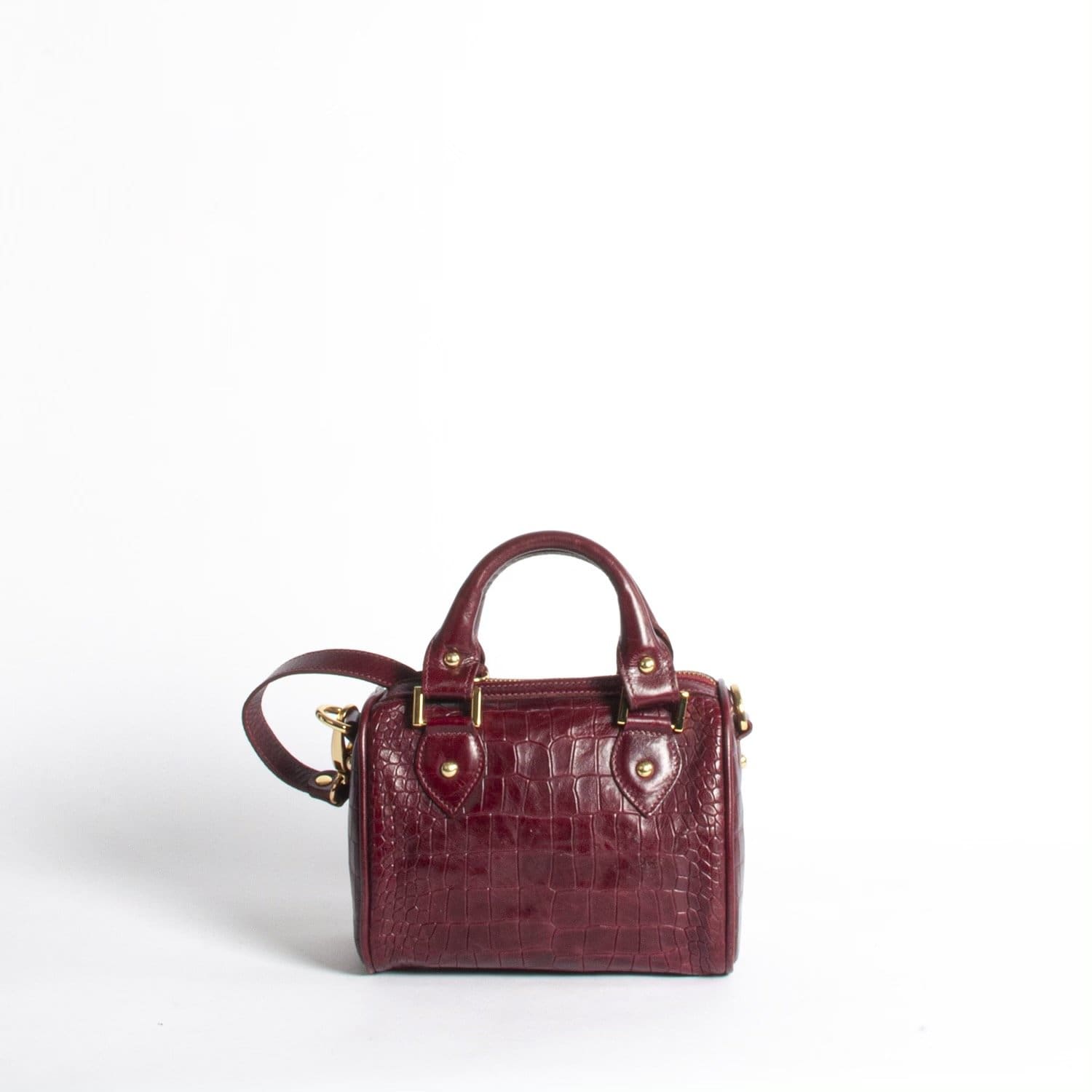 Mini Riley - Bordeaux Croco Bags | Pietro NYC