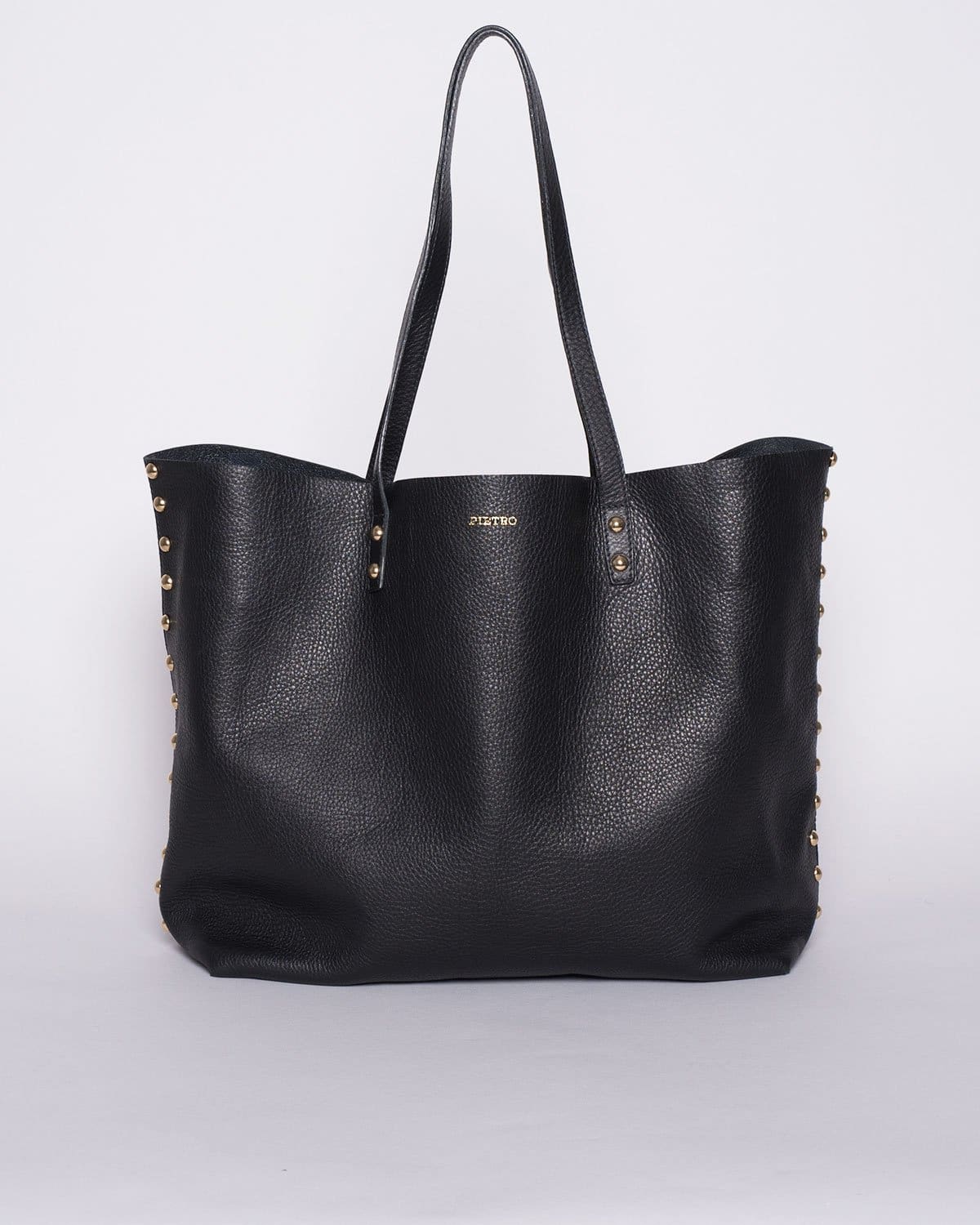 Studded Slouchy Tote - Black Bags | Pietro NYC