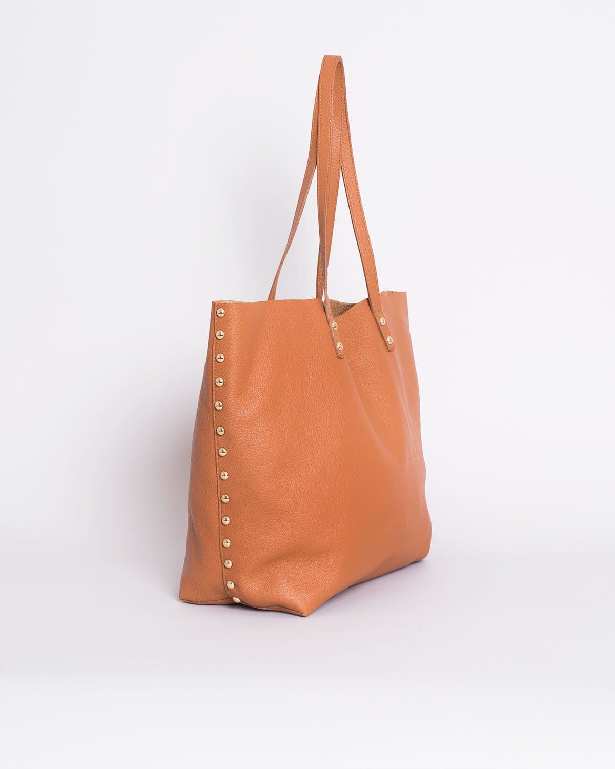 Studded Slouchy Tote - Caramel Bags | Pietro NYC